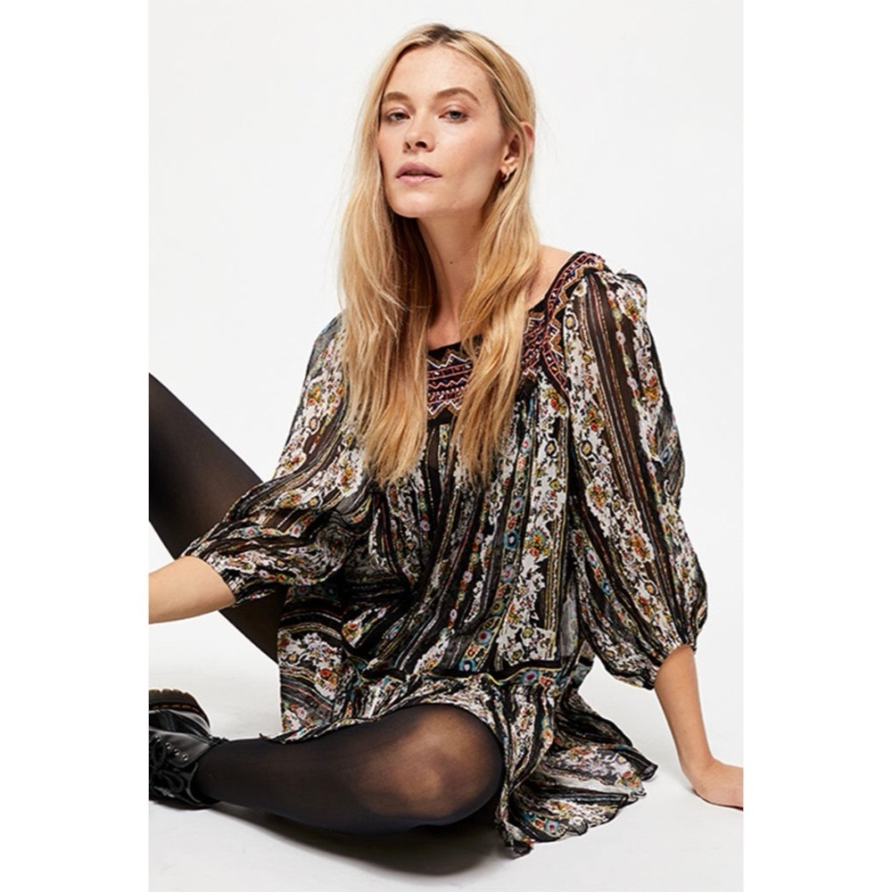 Free People Embroidered Dance Magic Tunic Dress L